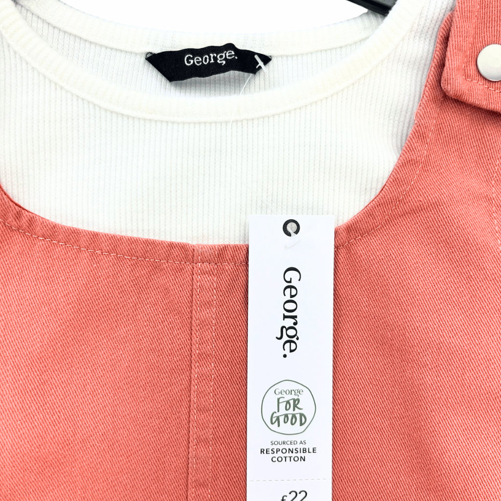 George Brown Jumper Dress + Beige Shirt Set for Girls 2-8 Years Old Outfit AA205