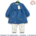 George Denim Shirt and Floral Leggings Set for Baby Girls 3-36 Months PH AA206