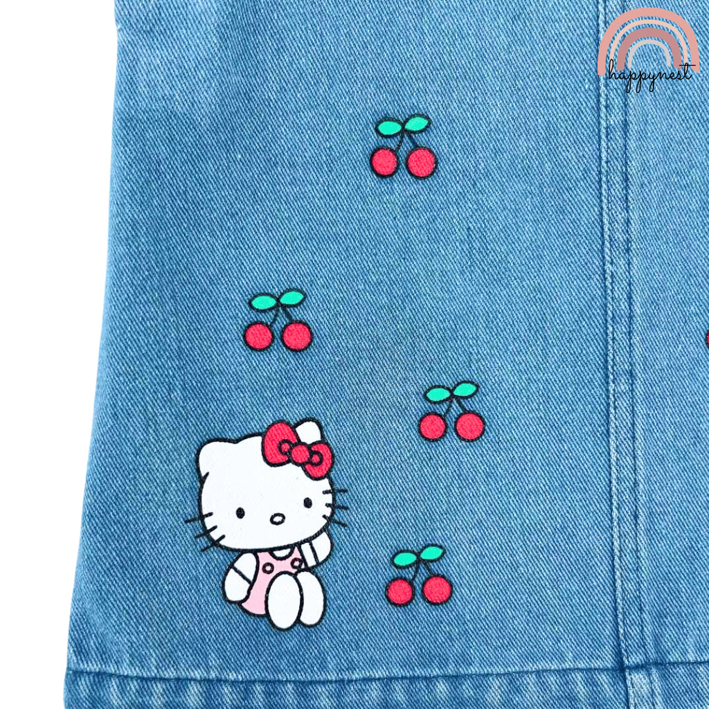 Hello Kitty Denim Jumper + Red Long Sleeve Shirt Set 3-36 Months AA239
