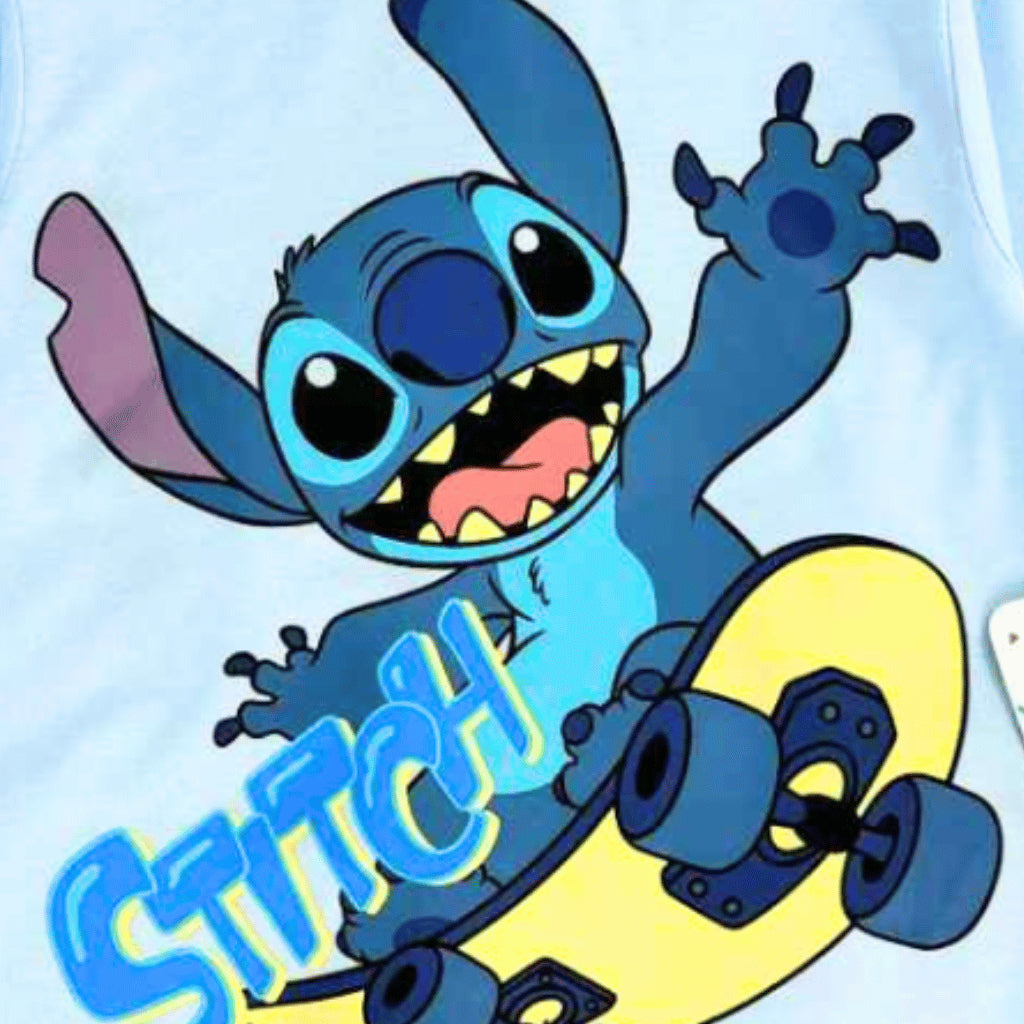 Boys Blue Stitch Skateboard Shirt & Shorts Set | Kids Outfit 2-4 Years AA290