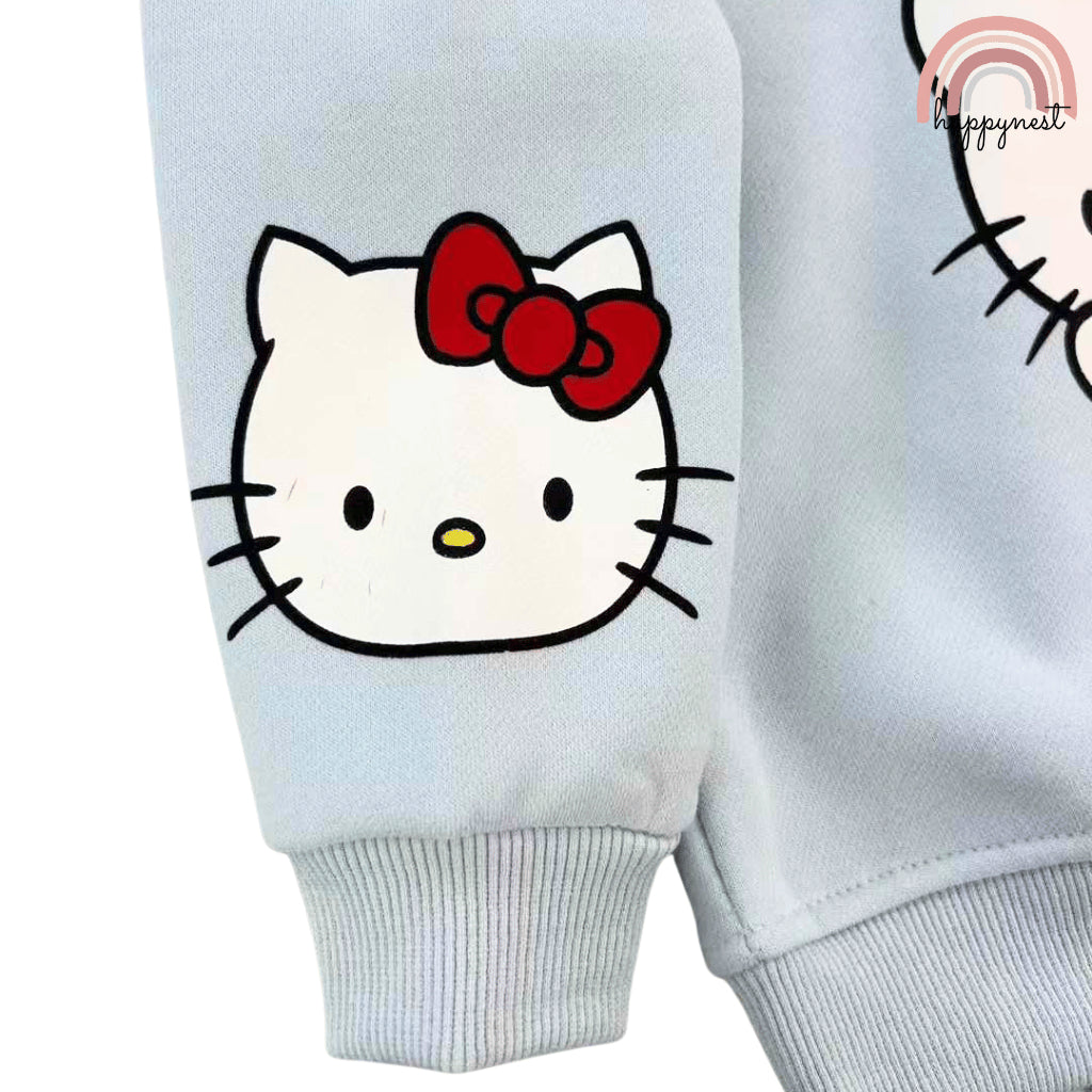 Hello Kitty Light Blue Tracksuit Set for Girls 2-8 Years Old Cute OOTD SS495