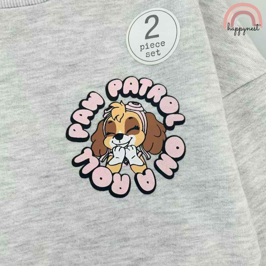 Paw Patrol 2-Piece Tracksuit – Gray Sweatshirt & Blue Ribbed Pants for Girls 2–8 Yrs (SS515)