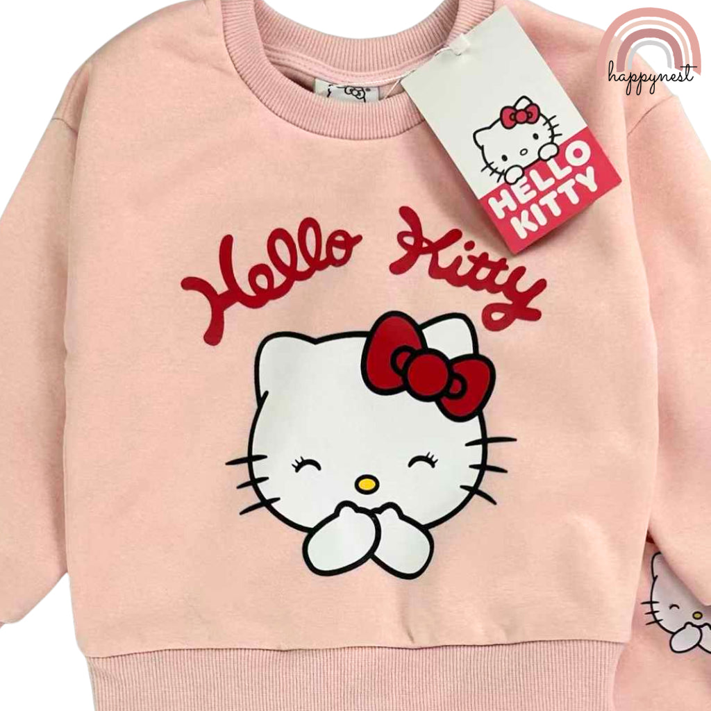 Hello Kitty Pink 2-Piece Tracksuit Set for Girls 2-8 Years – Cozy & Cute Outfit SS513