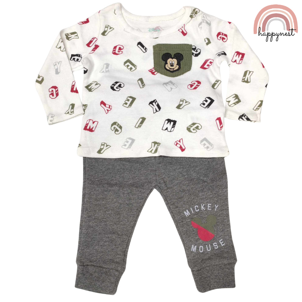 Mickey Mouse Baby Clothes 2-Piece Set Long Sleeve Top & Pants 0-9 Months SS123