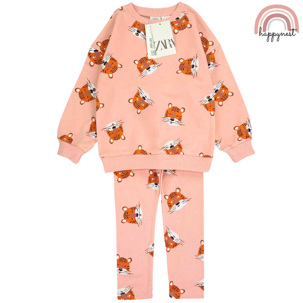 Zara Cute Tiger Tracksuit Sweatshirt Leggings Girls 2-8 Years Old SS433