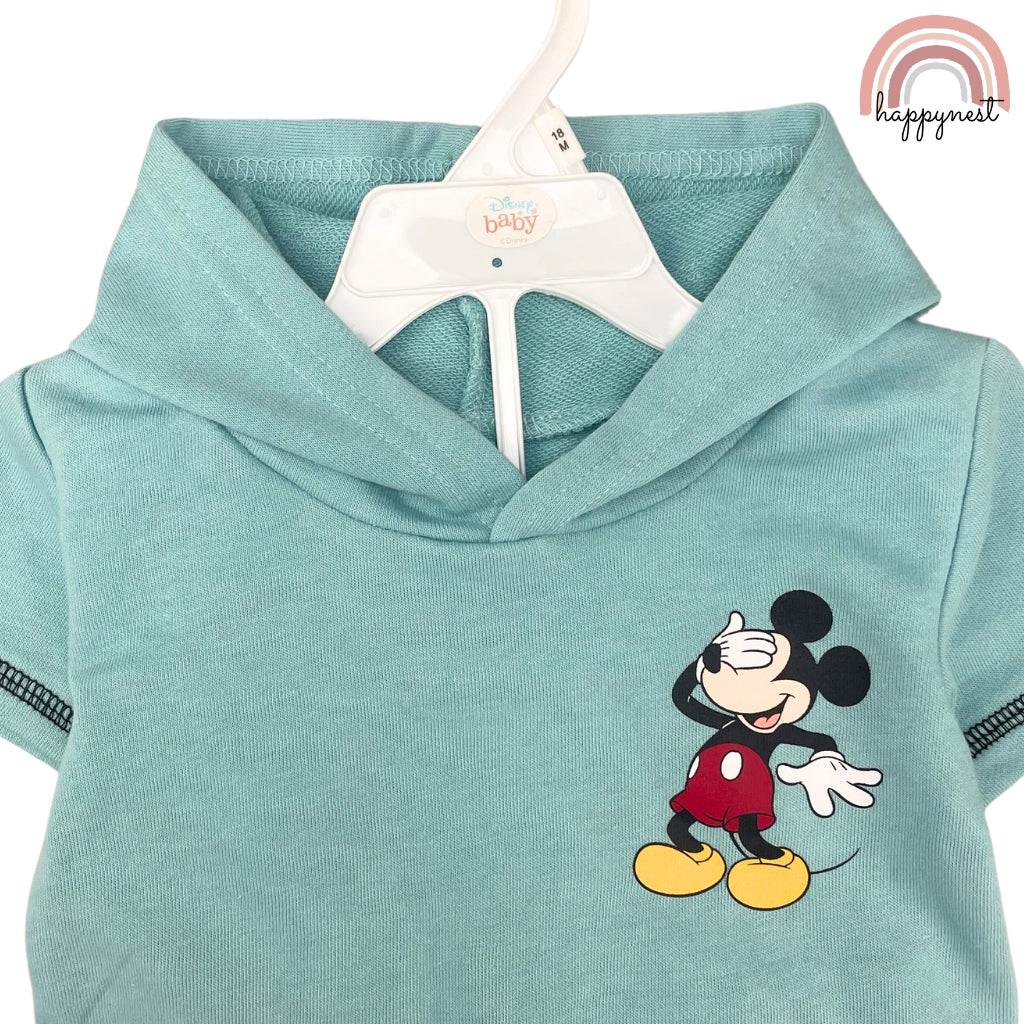 Mickey Blue Shirt Shorts Hooded Shirt Hoodie for Boys AA166