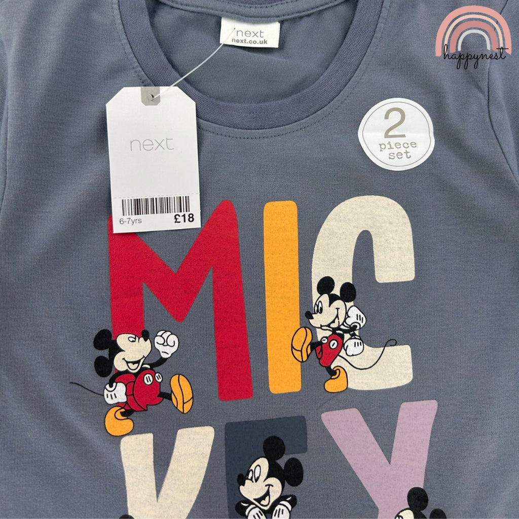 Next Mickey Dark Gray Shirt Short Terno Boys 2-10 Years AA170