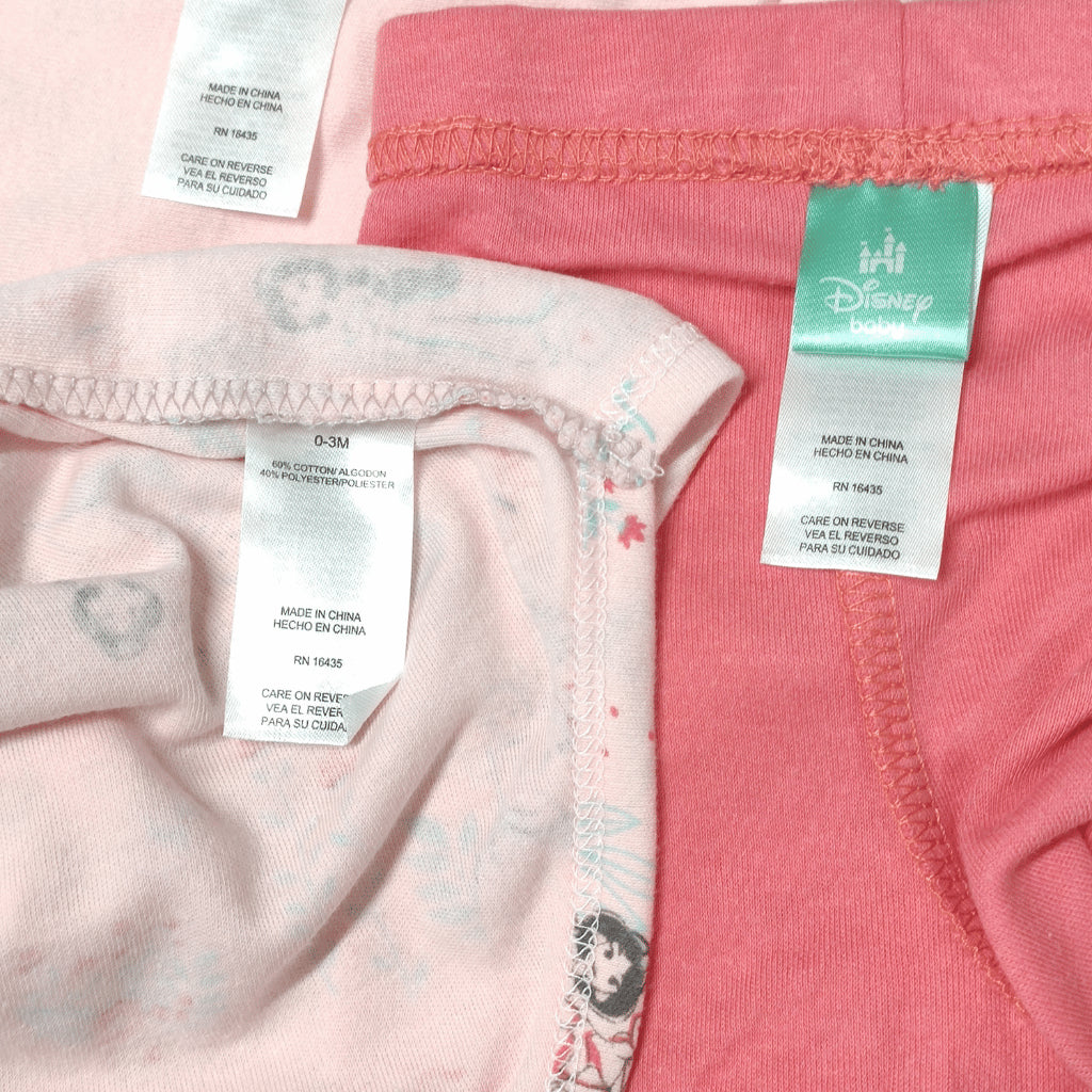 Disney Princess Onesies Bodysuit Set for Baby Girls 0-9 Months AA141