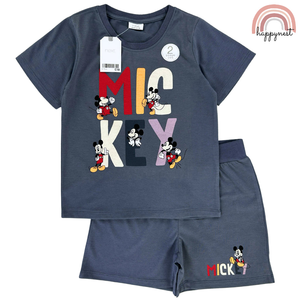 Next Mickey Dark Gray Shirt Short Terno Boys 2-10 Years AA170