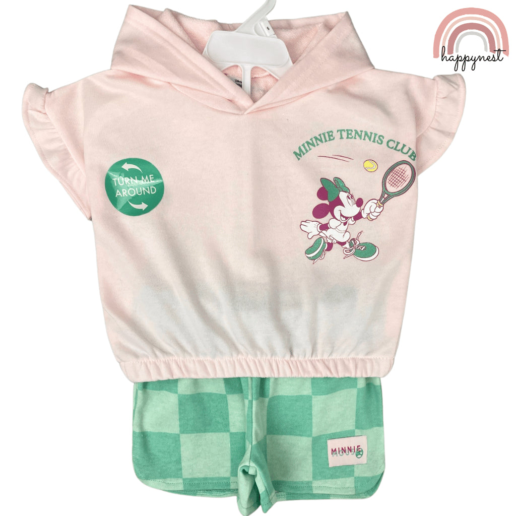 Minnie Shirt Shorts Hooded Shirt Light Pink 9 Months to 7 Years AA179