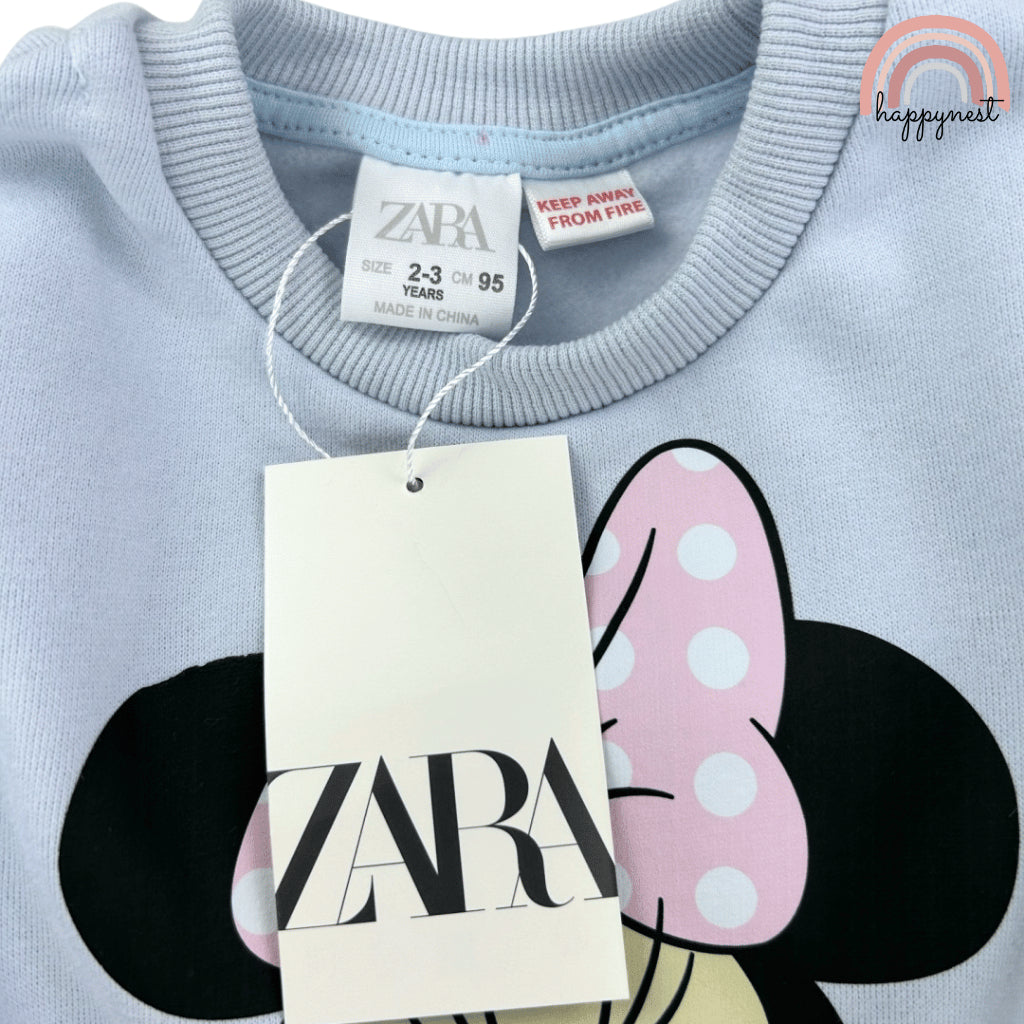 Zara Minnie Mouse Blue Premium for Girls Sweatshirt Jogger OOTD Set SS417 2-8 Years Old