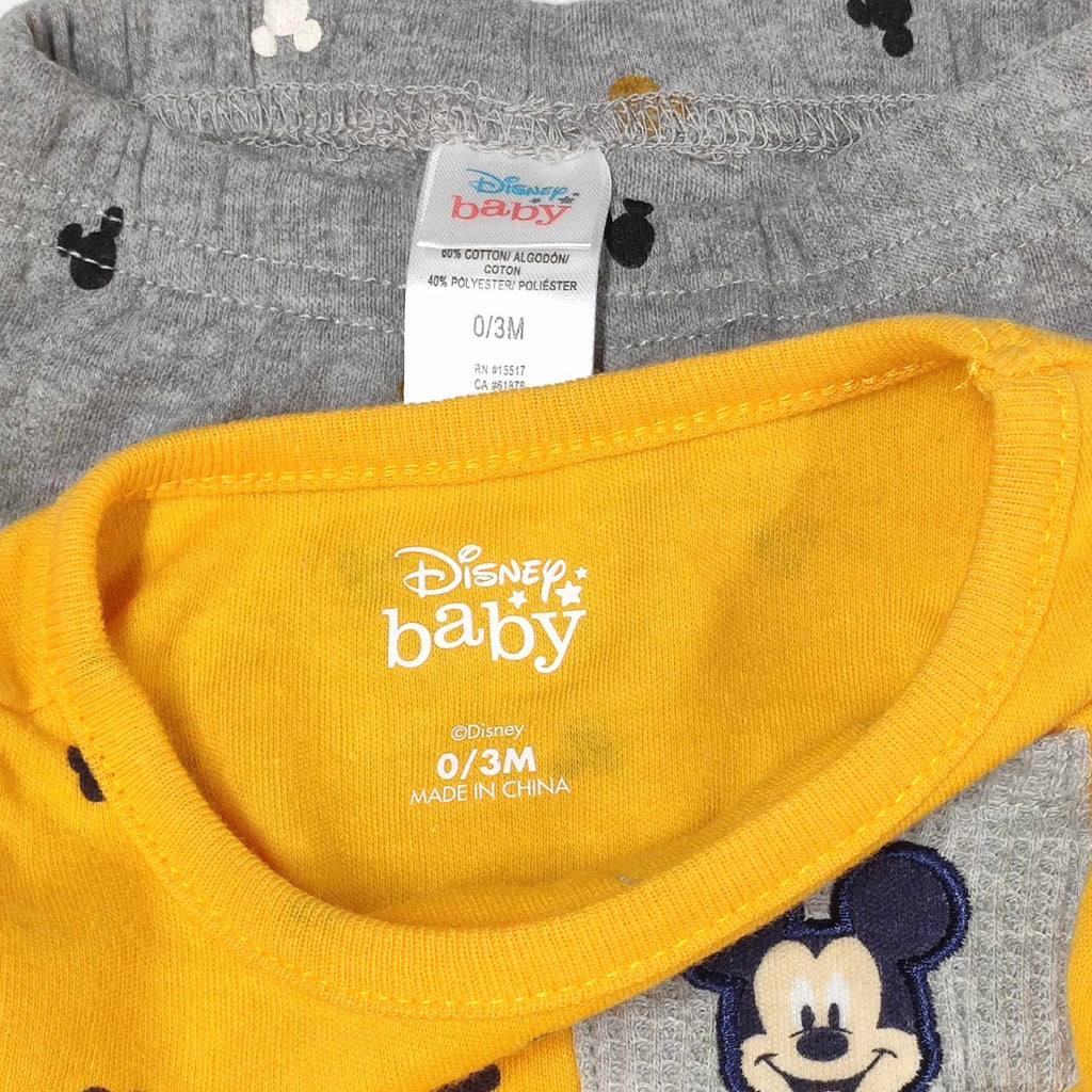 Mickey Mouse Tracksuit Yellow Baby Sweatshirt and Terno Set Premium Tracksuit 0-9 Months SS126