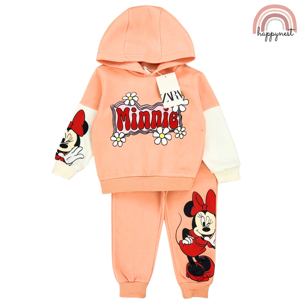 Minnie Mouse Jacket Girls Orange Zara Sweatshirt Tracksuit Jogger+ Terno Sets HM-SS416 3-8 Years Old