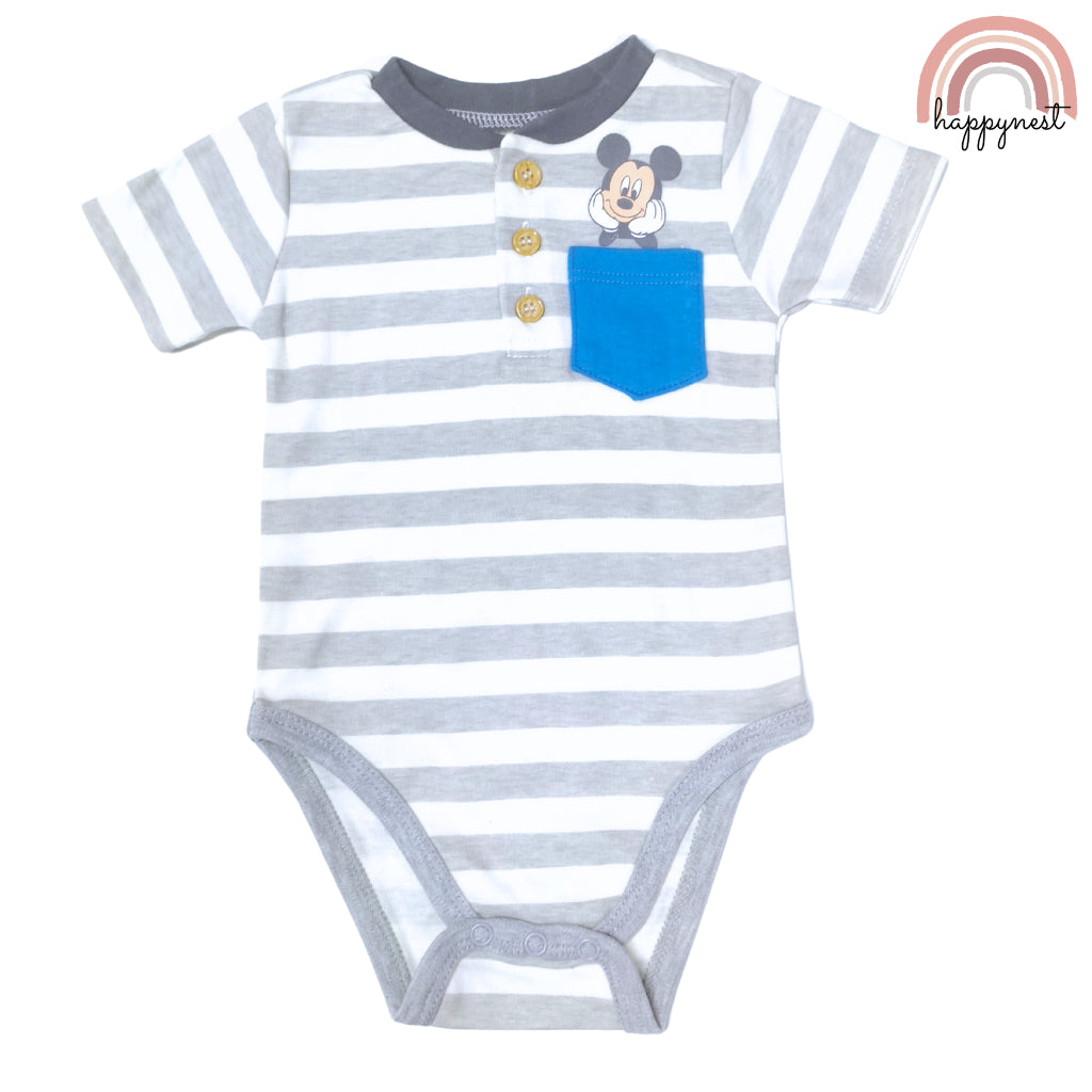 Mickey Mouse Onesies Set with Matching Bib and Pants AA79 3 - 9 Months