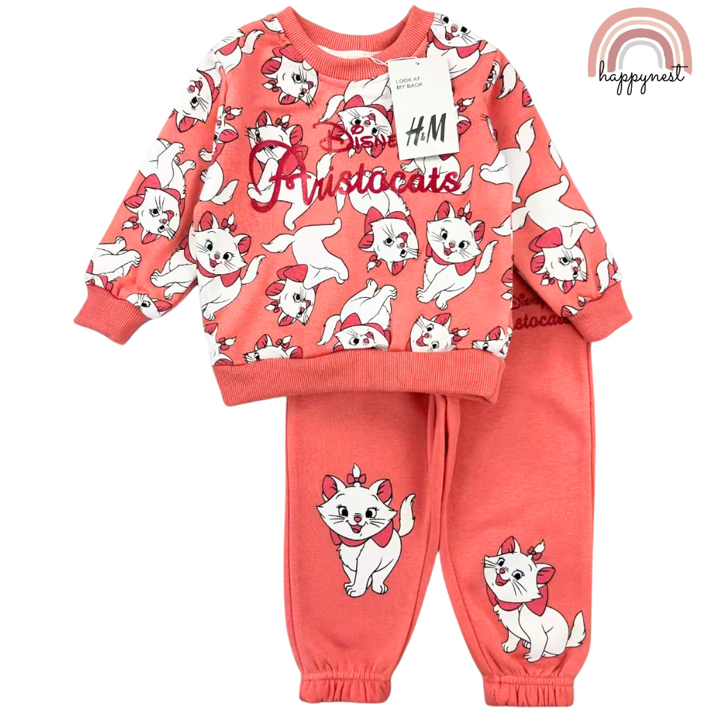 Happynest Aristocats Peach Tracksuit for Girls 2-6 Years SS395