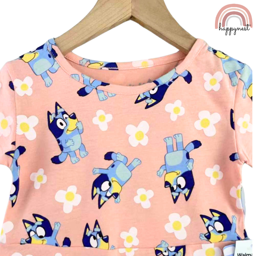 Happynest Bluey Dress Peach for Girls 2-5 Years AA104