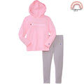 Champion Girls 2-Piece Set Pink Hoodie & Gray Leggings Outfit Kidswear 4-6 Years SS23