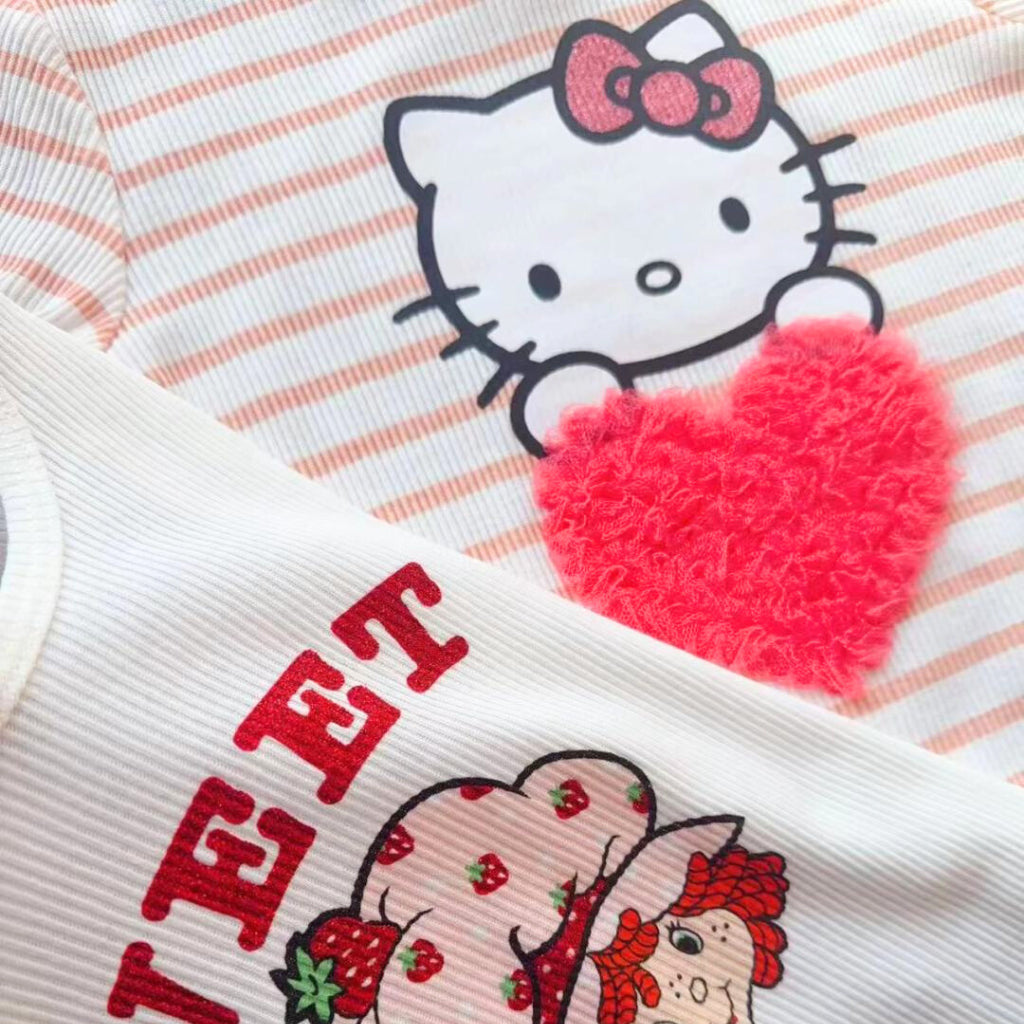 Hello Kitty 2-Pc Shirt + Skirt 2-8 Years for Girls AA129