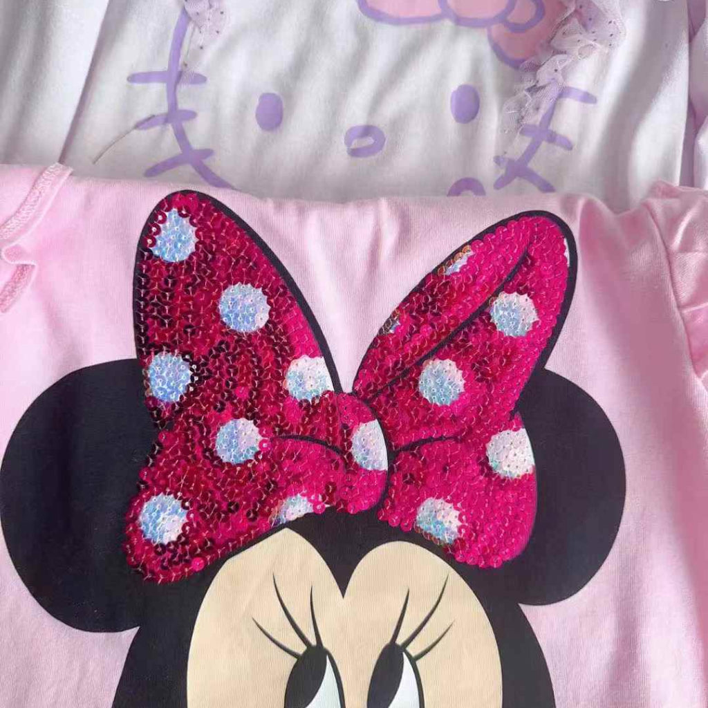 Happynest Minnie Mouse Pink OOTD Shirt Leggings Terno Girls SS339 1-8 Years Old