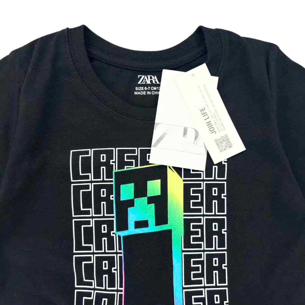 Minecraft Black Shirt + Shorts Set for Boys AA99 2-10 Years