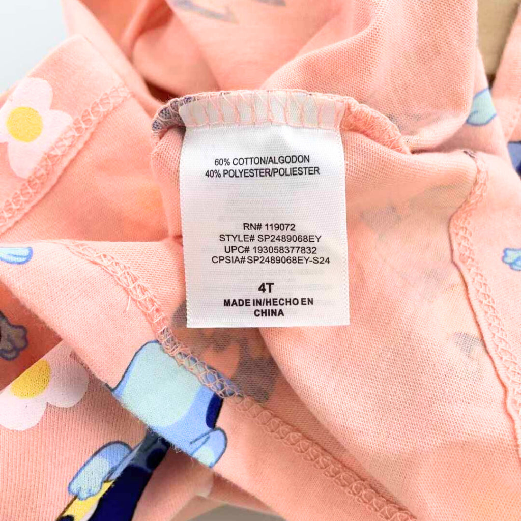 Happynest Bluey Dress Peach for Girls 2-5 Years AA104