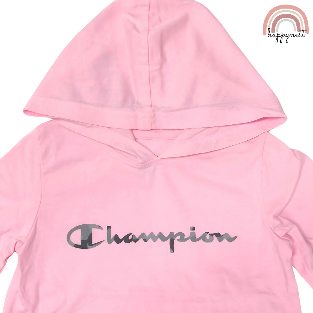 Champion Girls Tee Hoodie and Spandex Leggings Breathable Sportswea, 2-Piece SS22 6 Years Old