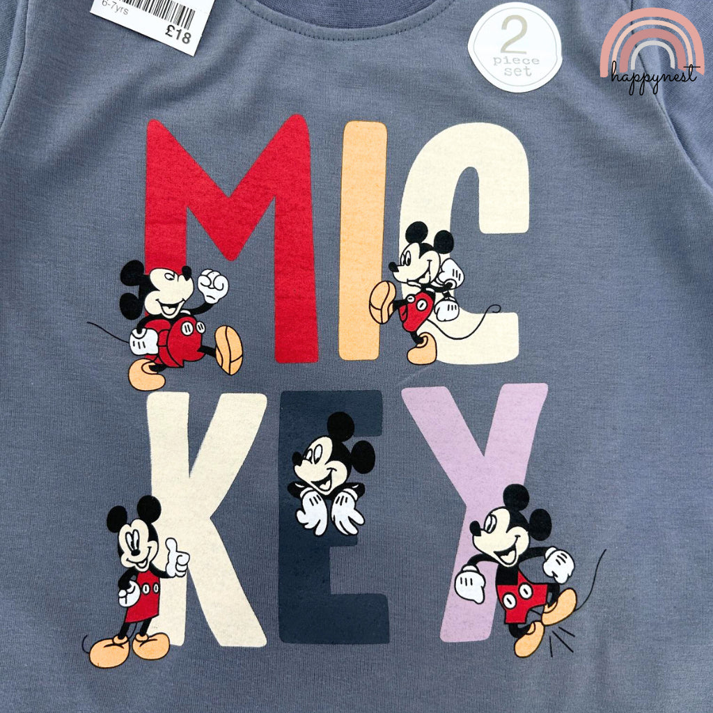 Next Mickey Dark Gray Shirt Short Terno Boys 2-10 Years AA170