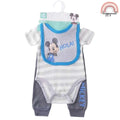 Mickey Mouse Onesies Set with Matching Bib and Pants AA79 3 - 9 Months