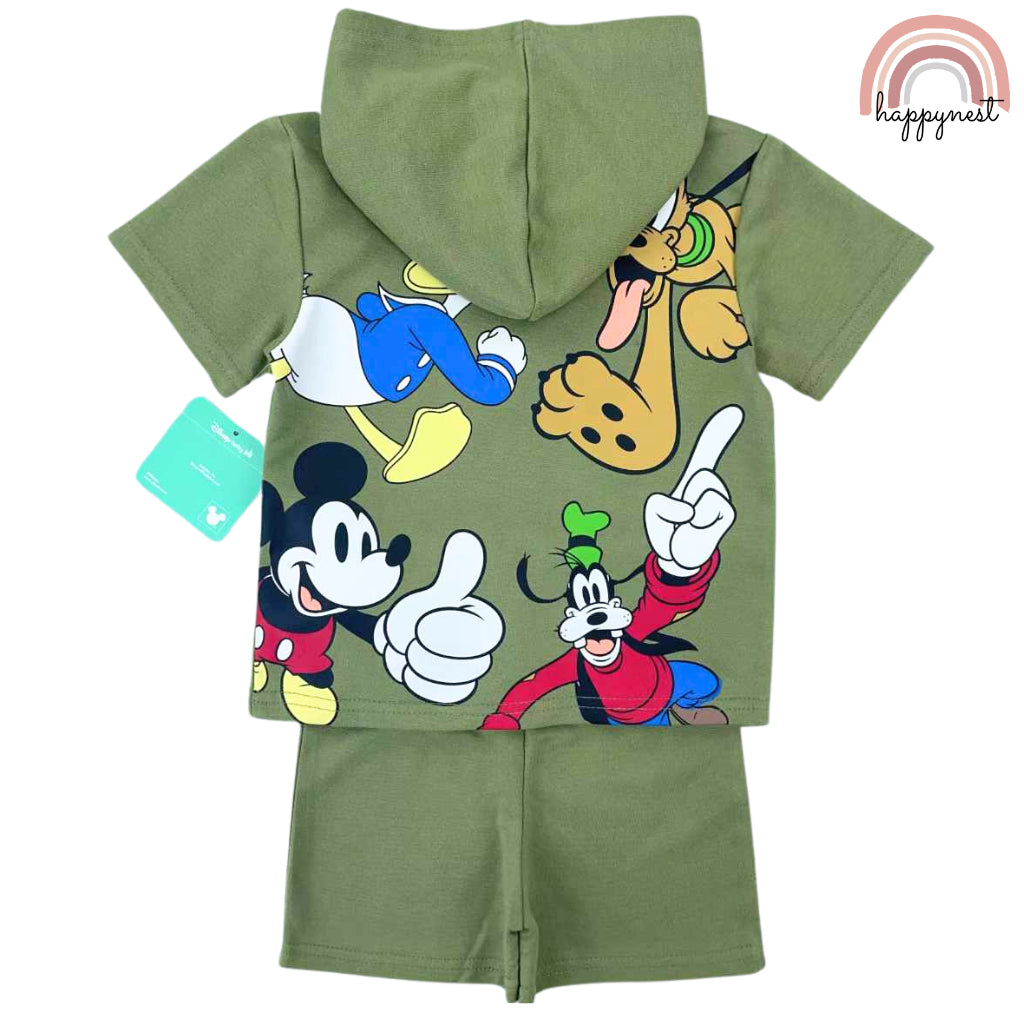 Mickey Mouse Green Shirt & Shorts Set for Boys OOTD Hoodie AA102 12 Months - 4 Years