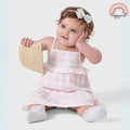 Rabbit Bear Dress Pink with FREE Rattan Bag (12–24 Months) AA135