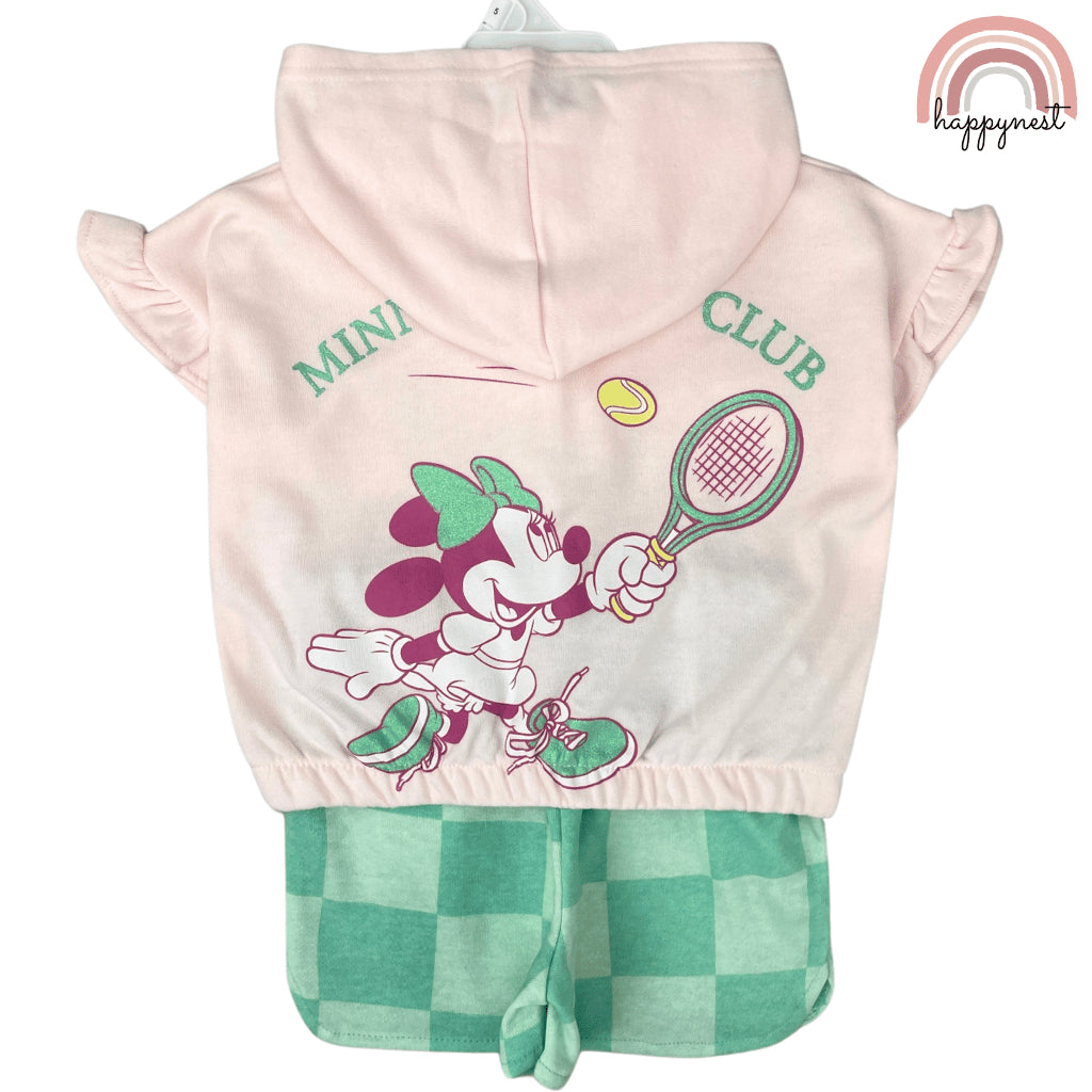 Minnie Shirt Shorts Hooded Shirt Light Pink 9 Months to 7 Years AA179