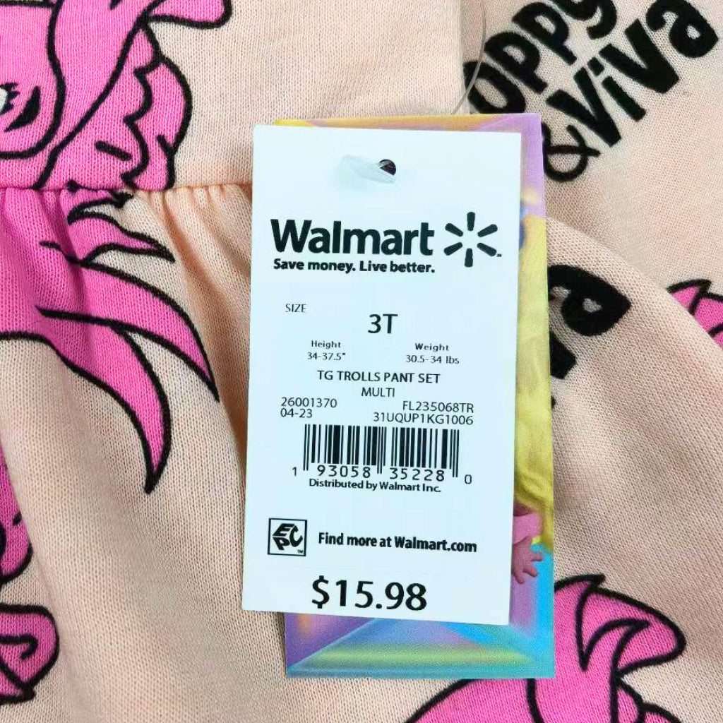 Trolls Poppy Pink Girls Sweatshirt Tracksuit Tracksuit Jogger Terno Sets 2-5Years SS288