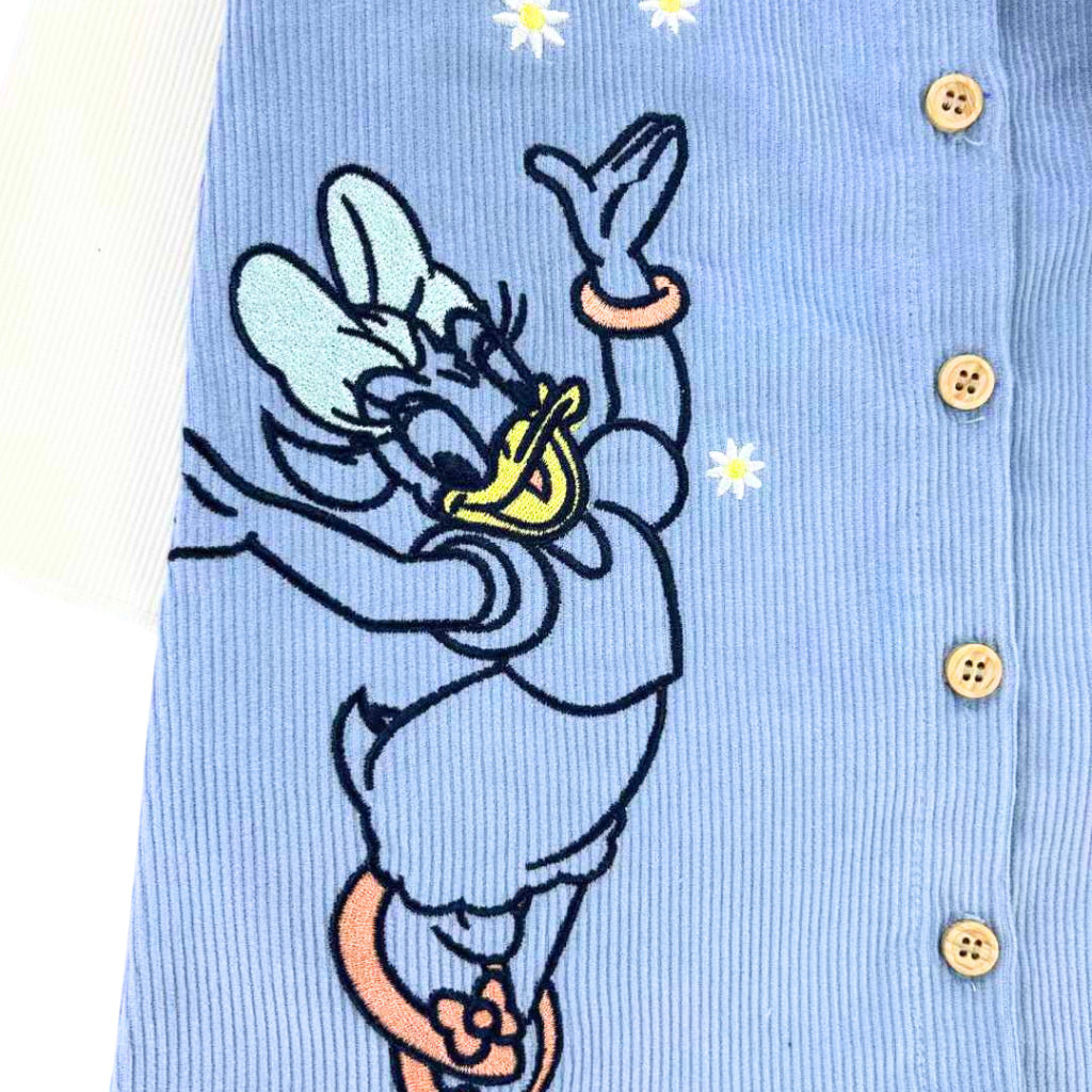 Happynest 3-Piece Disney Daisy Duck Denim Jumper and White Shirt Set for Babies 3-36M AA83