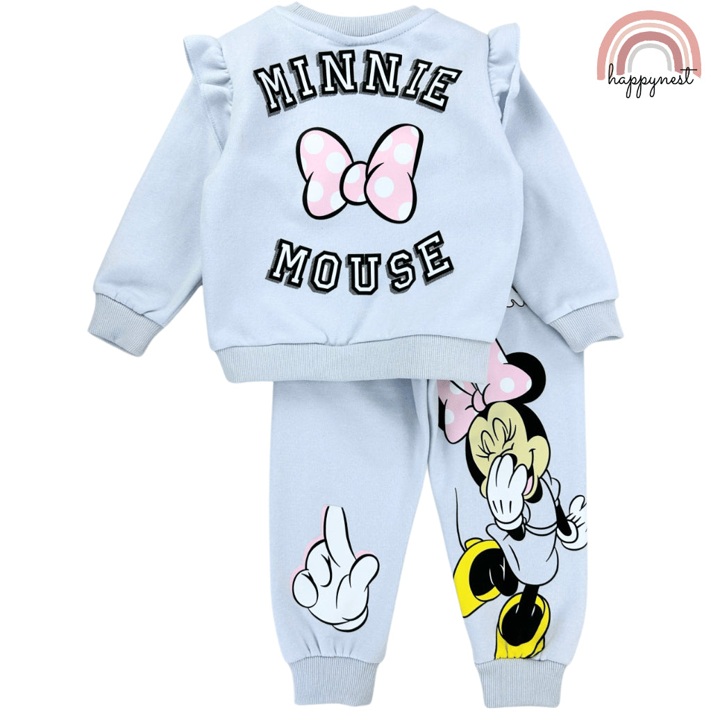 Zara Minnie Mouse Blue Premium for Girls Sweatshirt Jogger OOTD Set SS417 2-8 Years Old