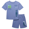Minecraft Blue Shirt Short Set Boys 4 to 10 Years AA172