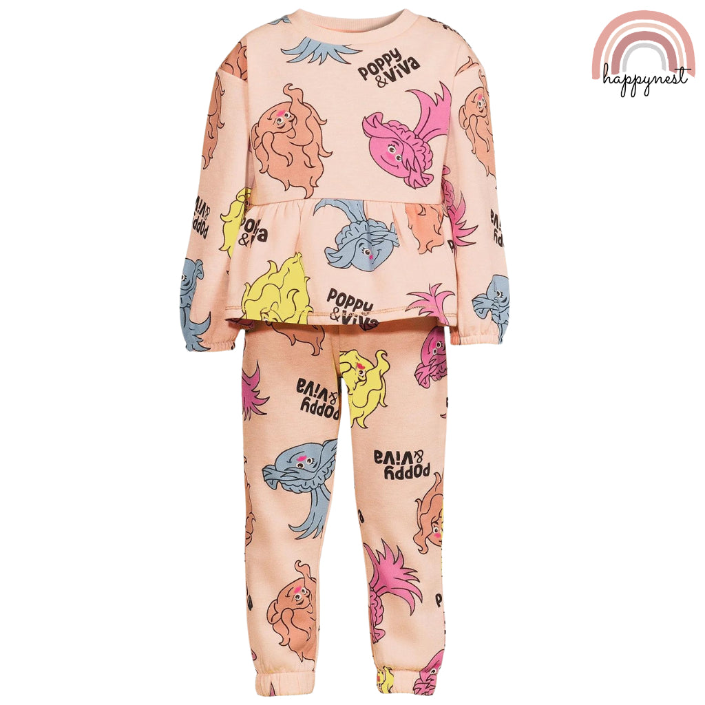 Trolls Poppy Pink Girls Sweatshirt Tracksuit Tracksuit Jogger Terno Sets 2-5Years SS288