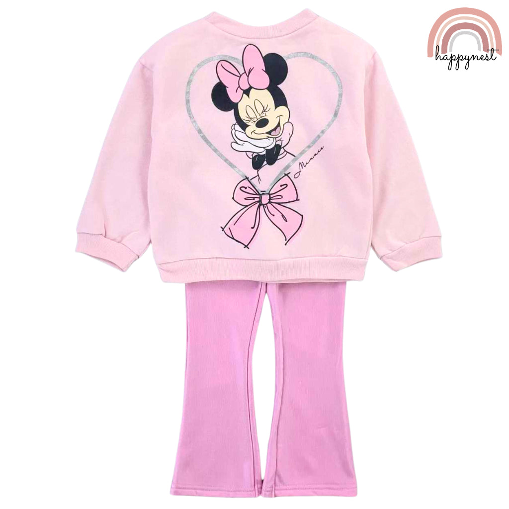Happynest Disney HM Cute Minnie Mouse Ribbons OOTD Tracksuit Terno for Kids 2-6 Years Old SS338