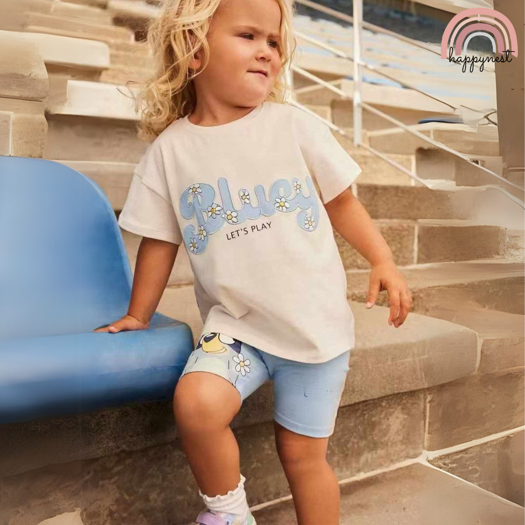 Bluey Shirt + Shorts for Girls and Boys 2-10 Years AA101