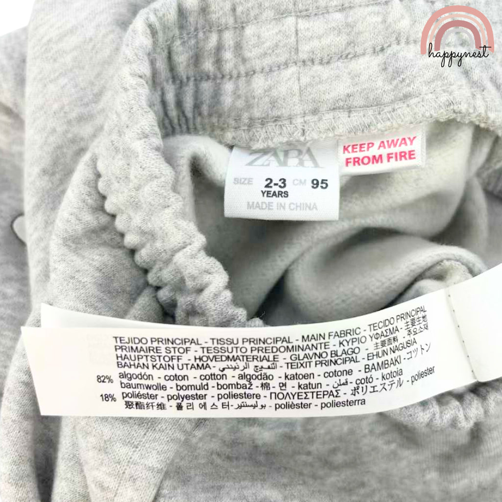 Happynest Minnie Mouse Gray Girls Sweatshirt Tracksuit Jogger + Terno Sets (2-8Y) SS431