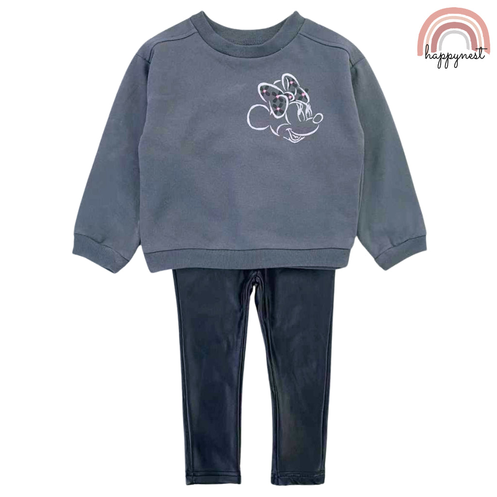 Happynest Disney HM Minnie Mouse Ribbon OOTD Tracksuit Terno for Kids 2-6 Years Old SS336
