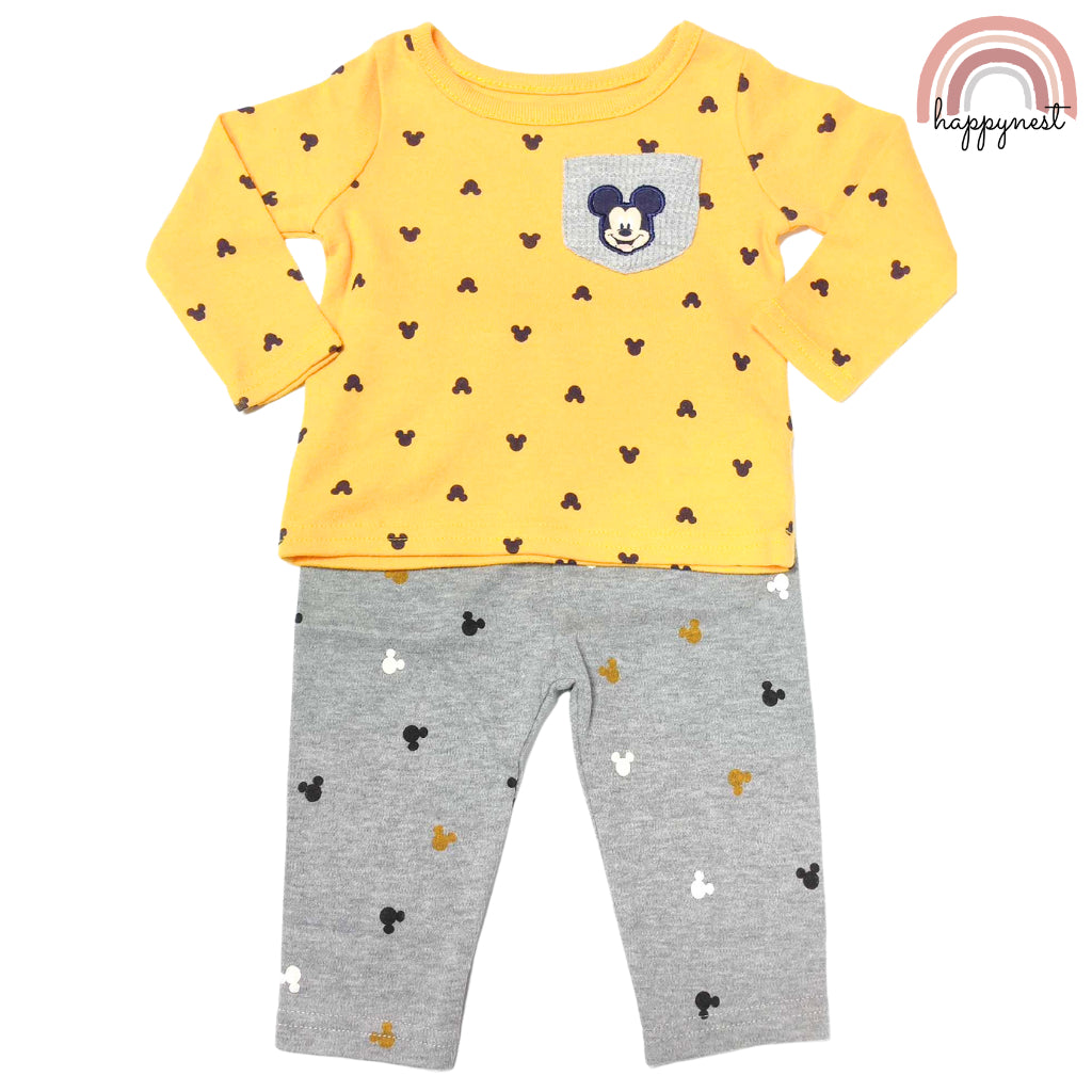 Mickey Mouse Tracksuit Yellow Baby Sweatshirt and Terno Set Premium Tracksuit 0-9 Months SS126