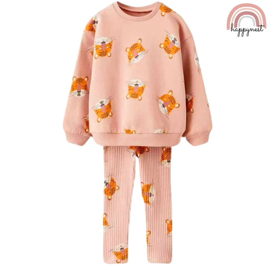 Zara Cute Tiger Tracksuit Sweatshirt Leggings Girls 2-8 Years Old SS433