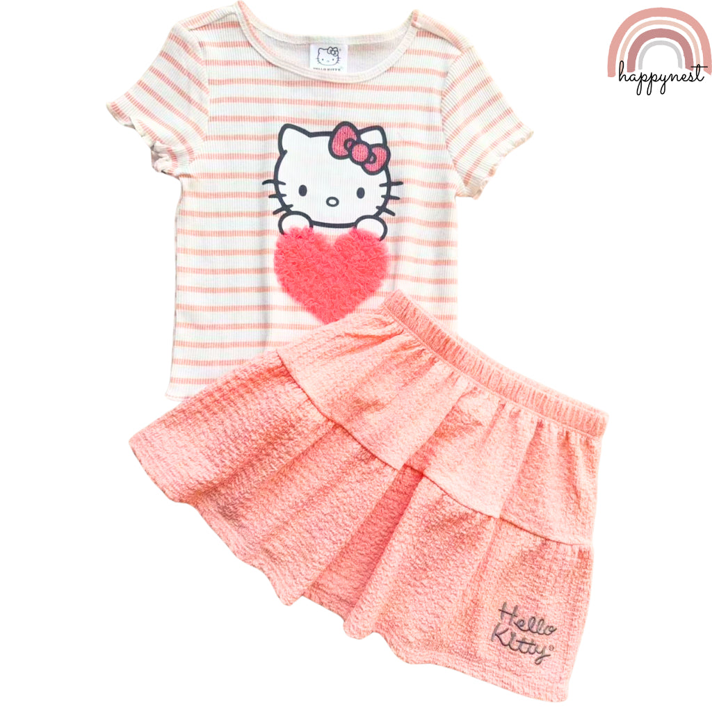 Hello Kitty 2-Pc Shirt + Skirt 2-8 Years for Girls AA129