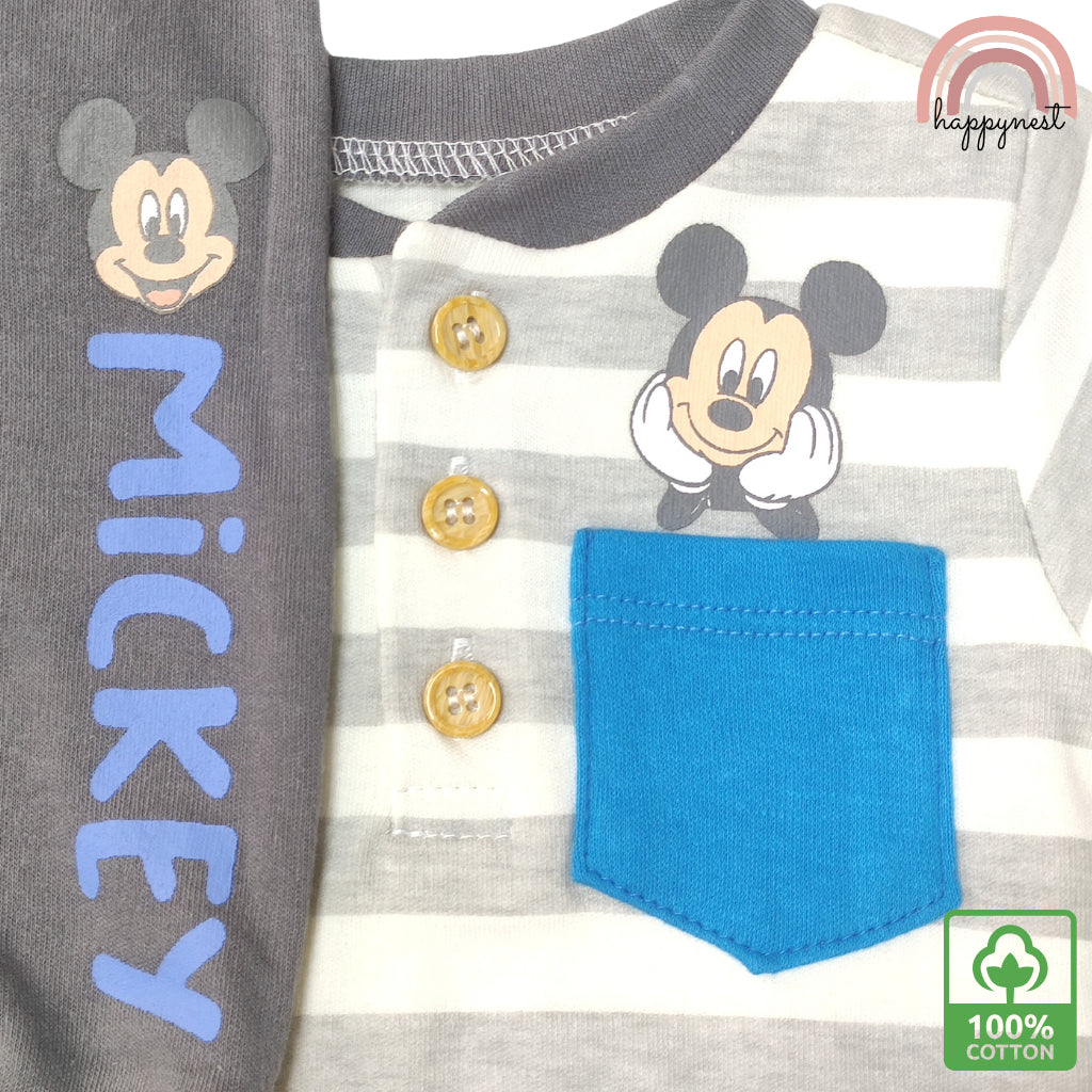 Mickey Mouse Onesies Set with Matching Bib and Pants AA79 3 - 9 Months