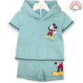 Mickey Blue Shirt Shorts Hooded Shirt Hoodie for Boys AA166