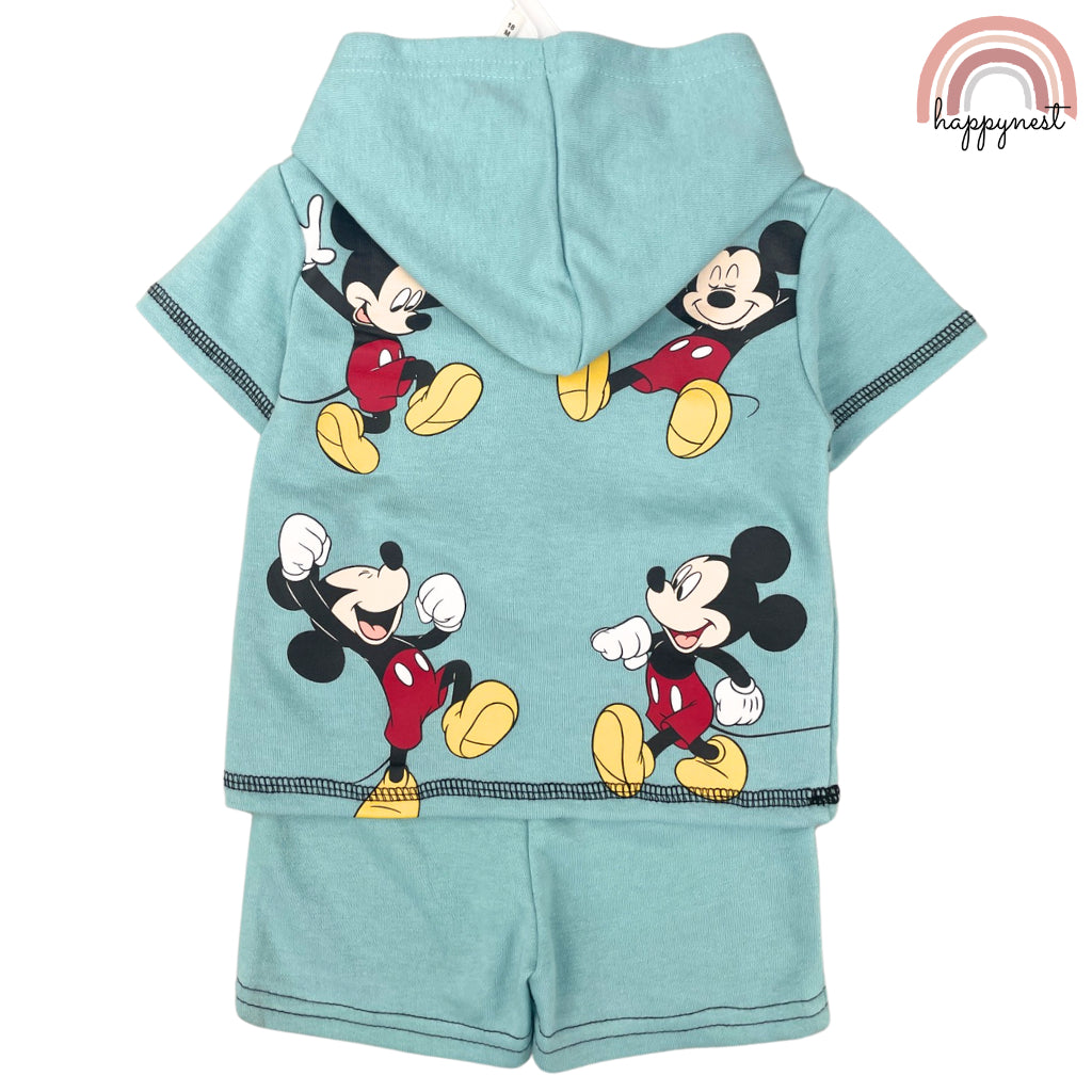 Mickey Blue Shirt Shorts Hooded Shirt Hoodie for Boys AA166