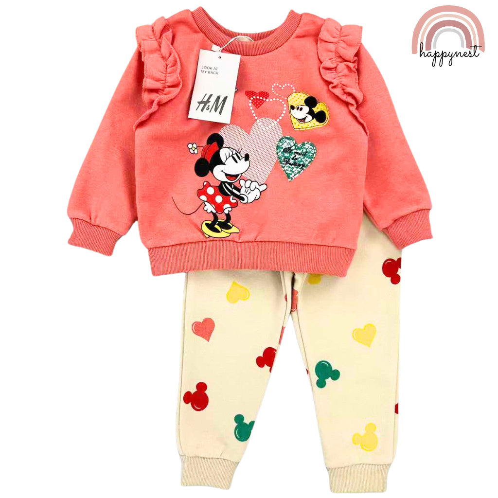 Happynest Minnie Peach Tracksuit for Girls 2-6 Years SS393