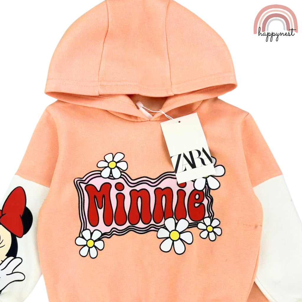 Minnie Mouse Jacket Girls Orange Zara Sweatshirt Tracksuit Jogger+ Terno Sets HM-SS416 3-8 Years Old