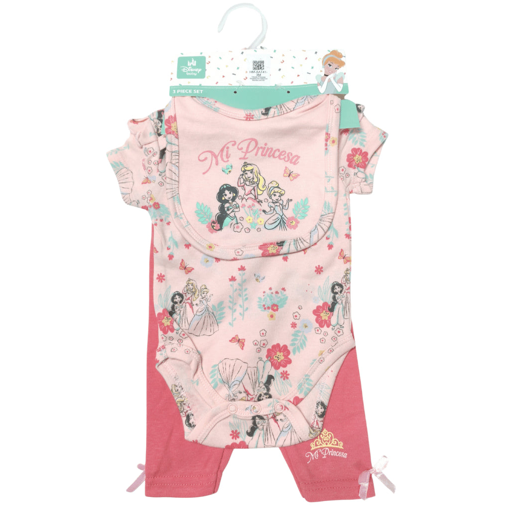 Disney Princess Onesies Bodysuit Set for Baby Girls 0-9 Months AA141