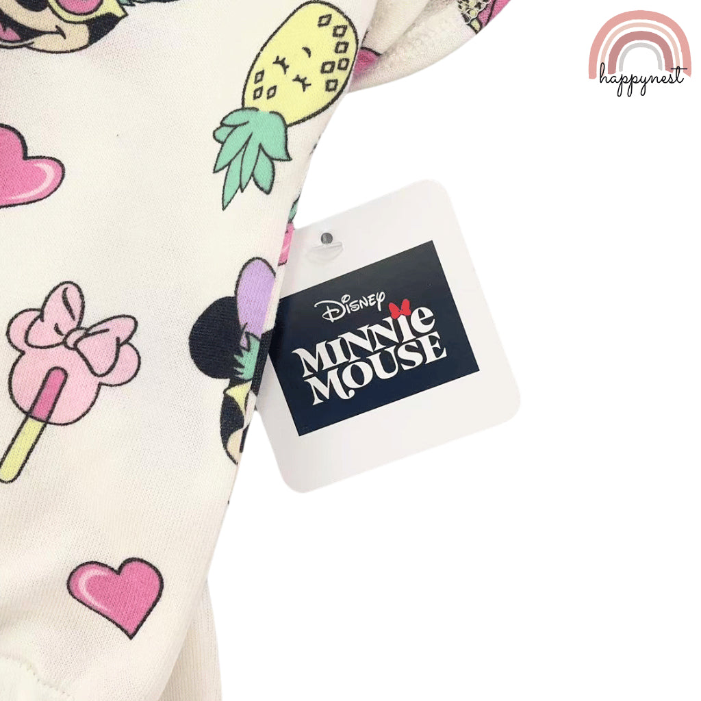 Minnie Shirt Shorts Hooded Minnie Print 3-7 Years AA177